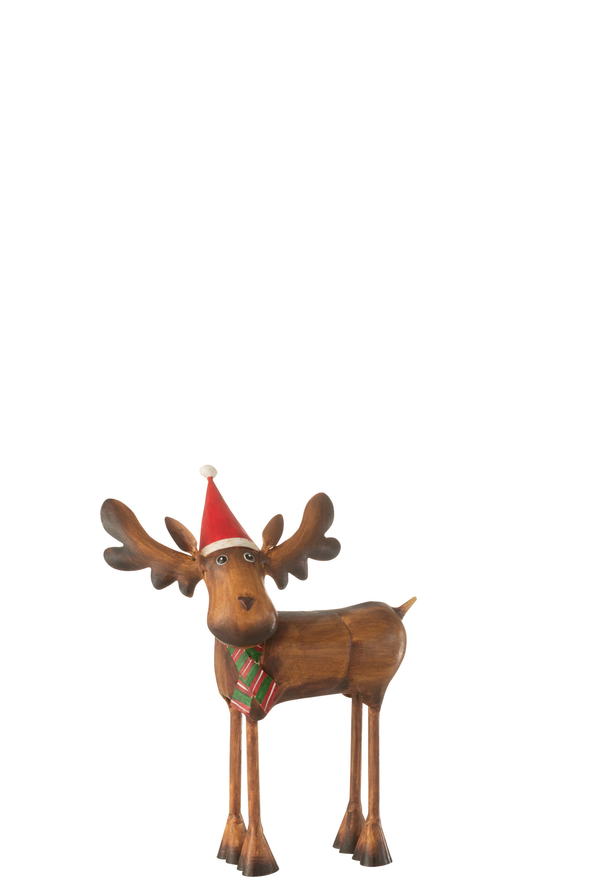 J-Line kerstfiguur Eland Kerstmis Hoed - ijzer - mix - large