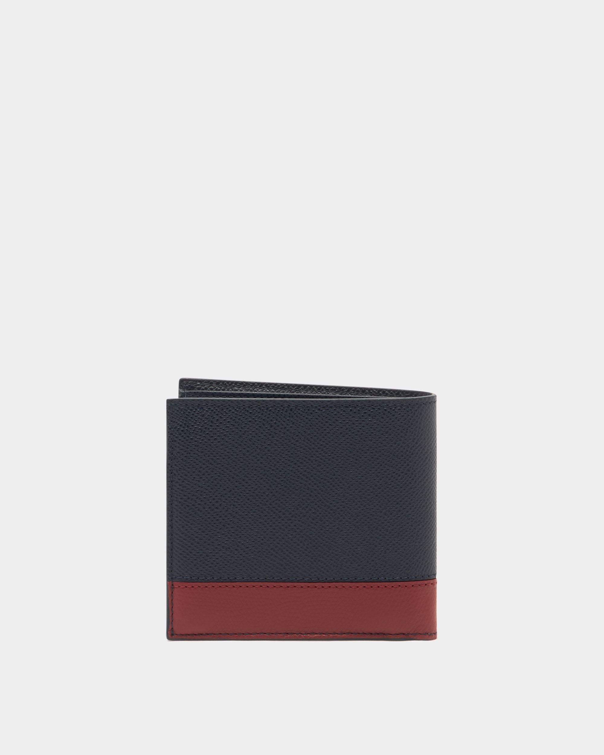 Bally Essential Geldbörse aus genarbtem Leder in Navy Blue