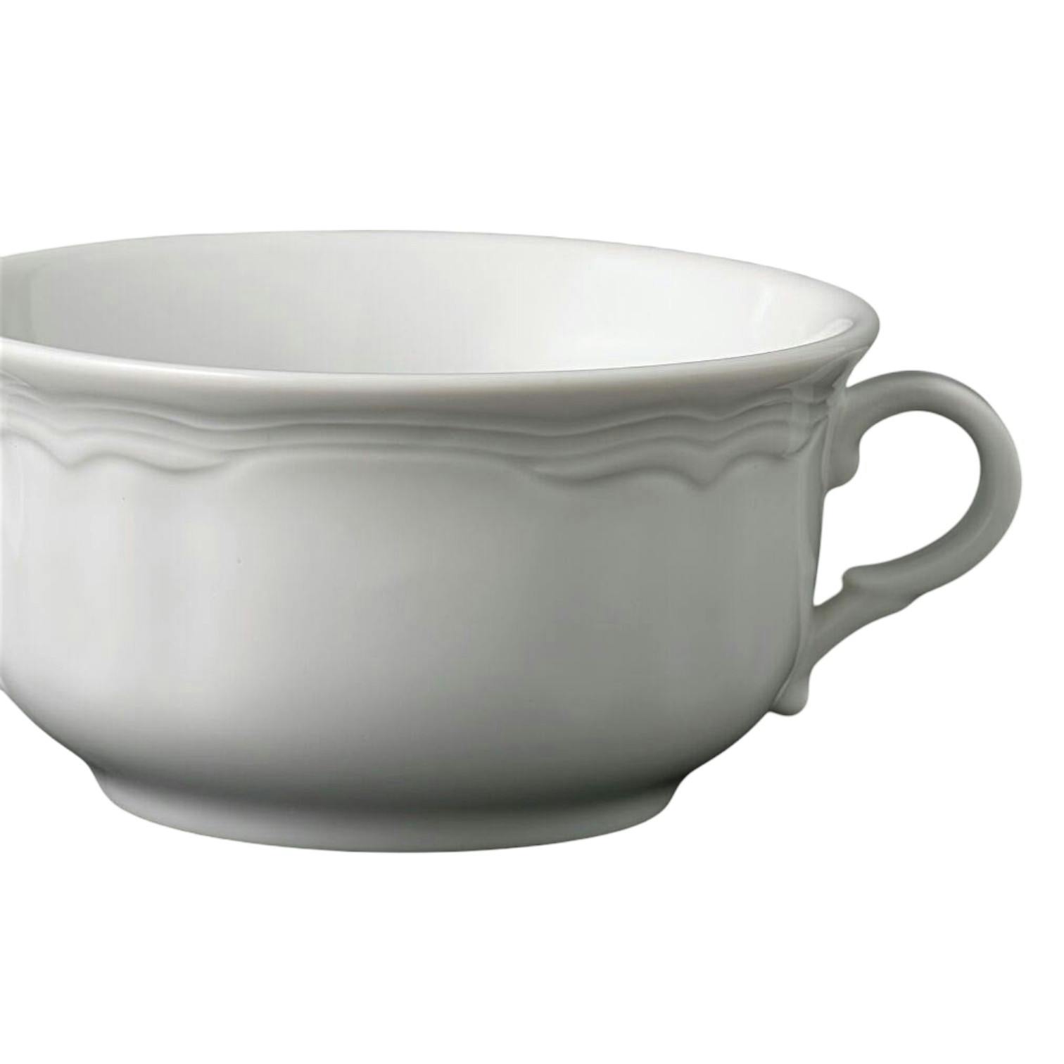 Bol à soupe avec anses en porcelaine blanche (lot de 4) ELDA