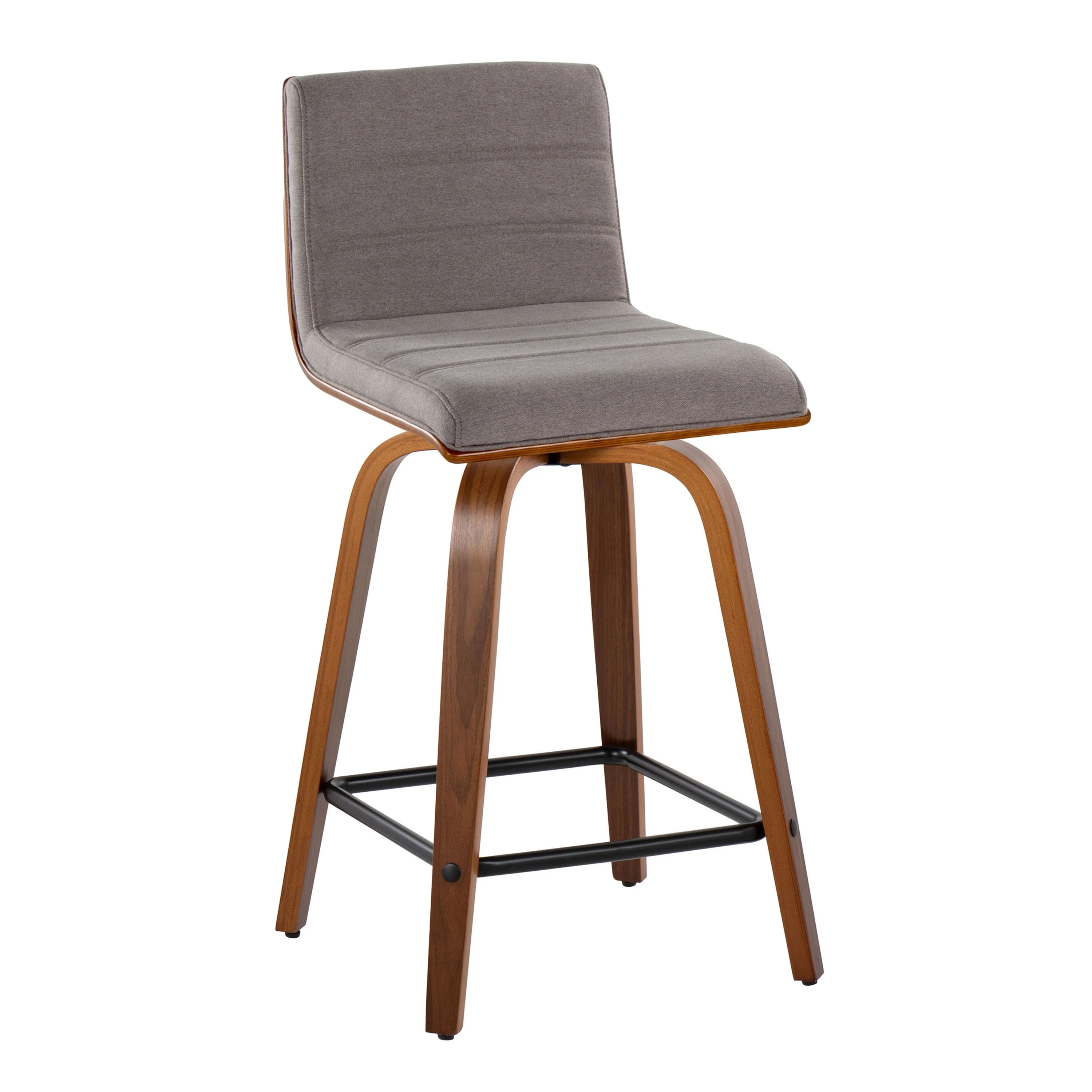 Carson Carrington Ljungby 24 Fixed-Height Counter Stool with Bent Wood Legs & Square Footrest