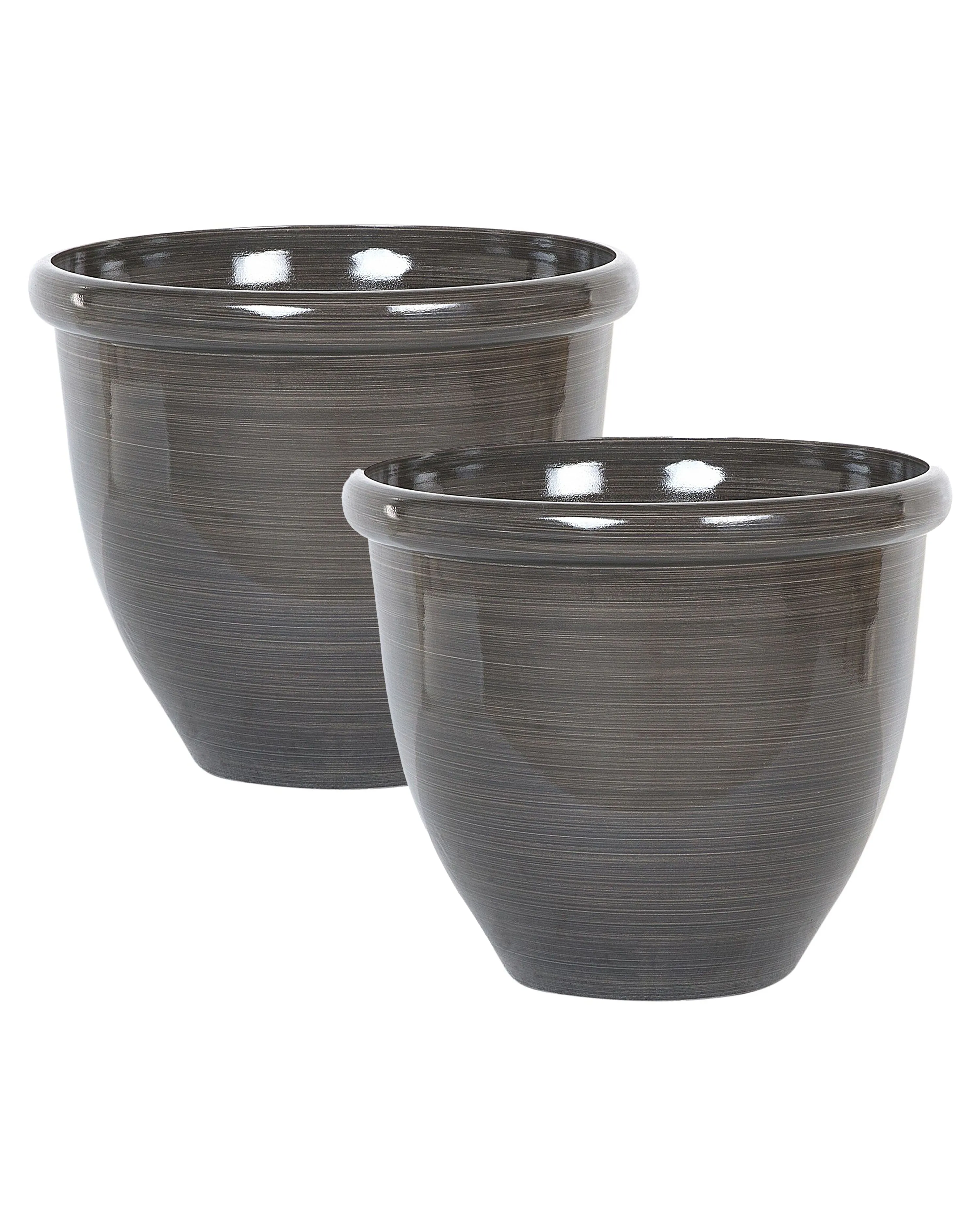 Set of 2 Plant Pots TESALIA 44 cm Brown