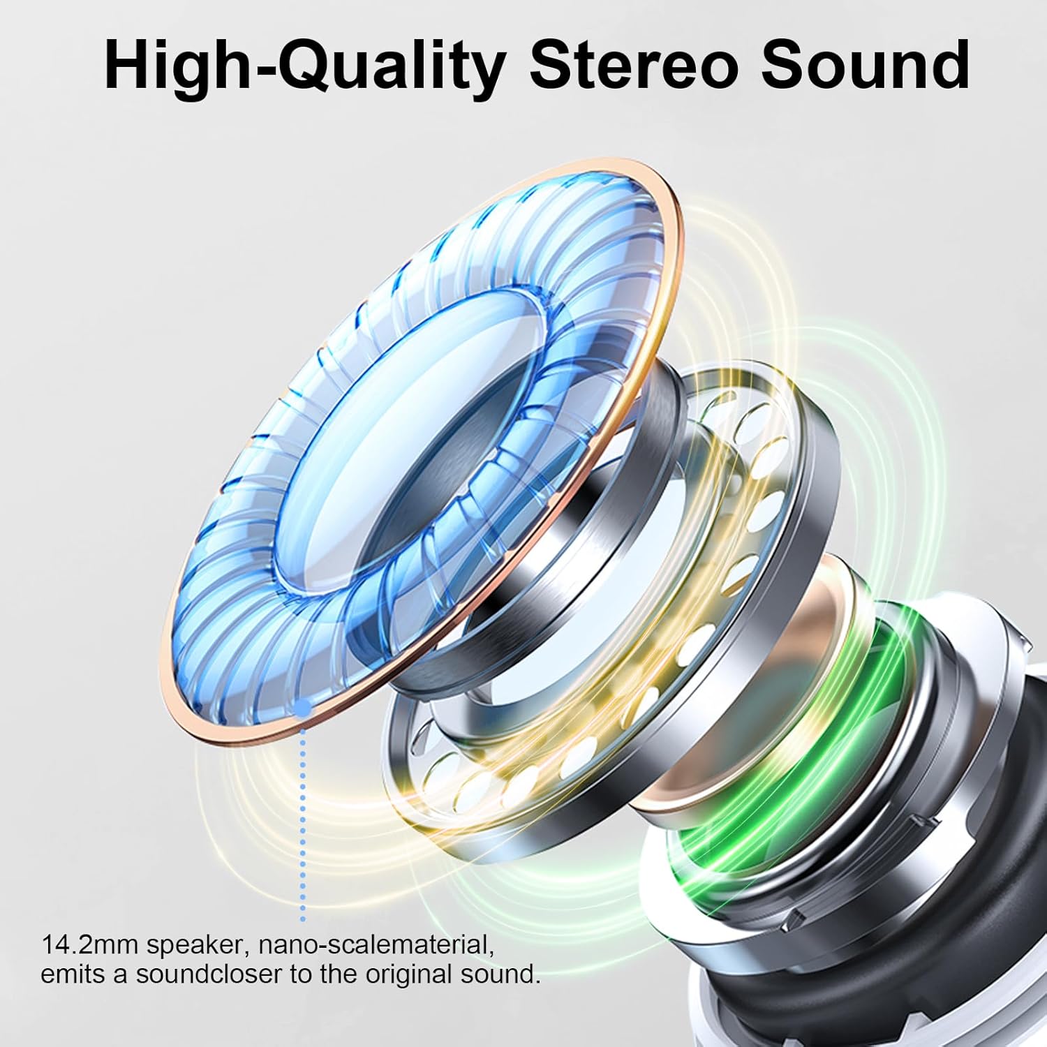 Bluetooth 5.4 Earbuds, 2026 Bass-3.0 Wireless Headphones 3D-Stereo Ear Buds, 4 ENC Noise Cancelling Mic, 40+Hrs USB-C in-Ear Earphones, IP-X7 Waterproof Sport Workout Gym for Laptop Pad Android iOS