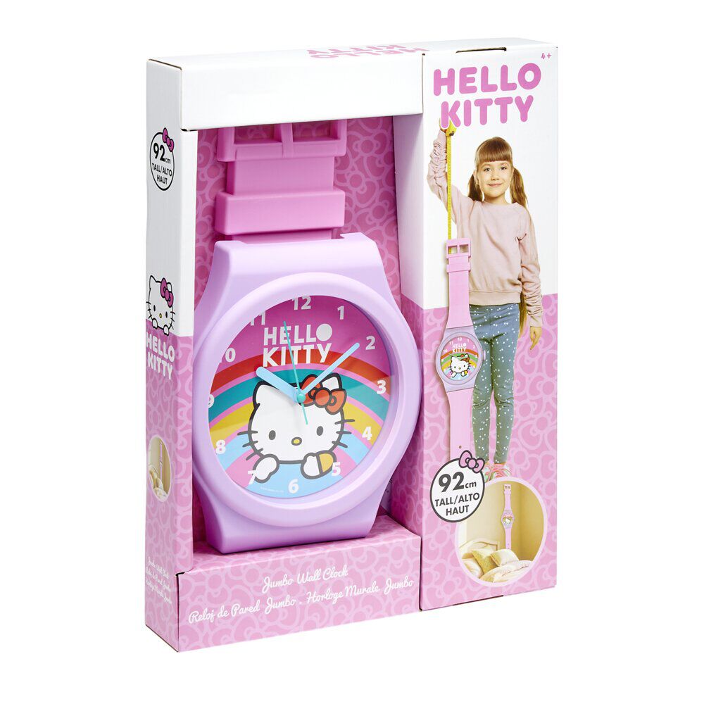 Horloge murale montre géante licence plastique 92x40xép10cm (2 modèles bleu ou rose)