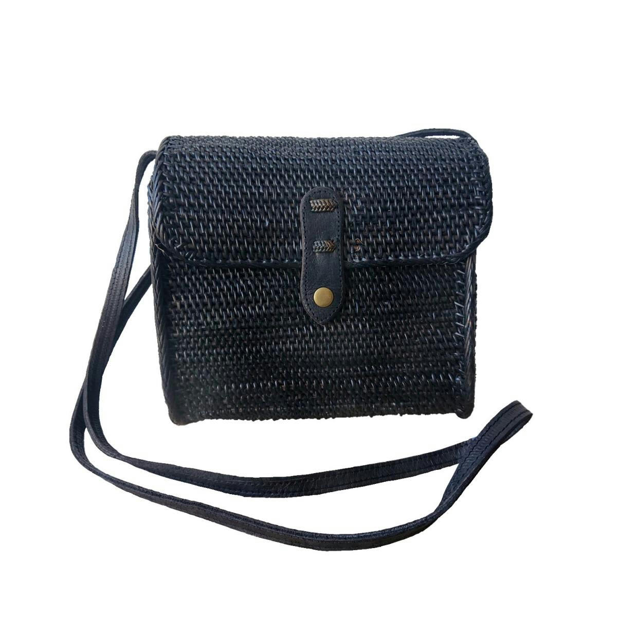 HOBO - Sac bandoulière en rotin noir