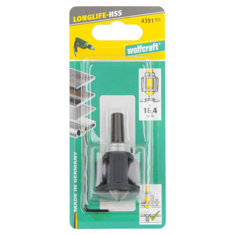 Fraisoir conique HSS avec butée de profondeur Ø 16,4 mm WOLFCRAFT