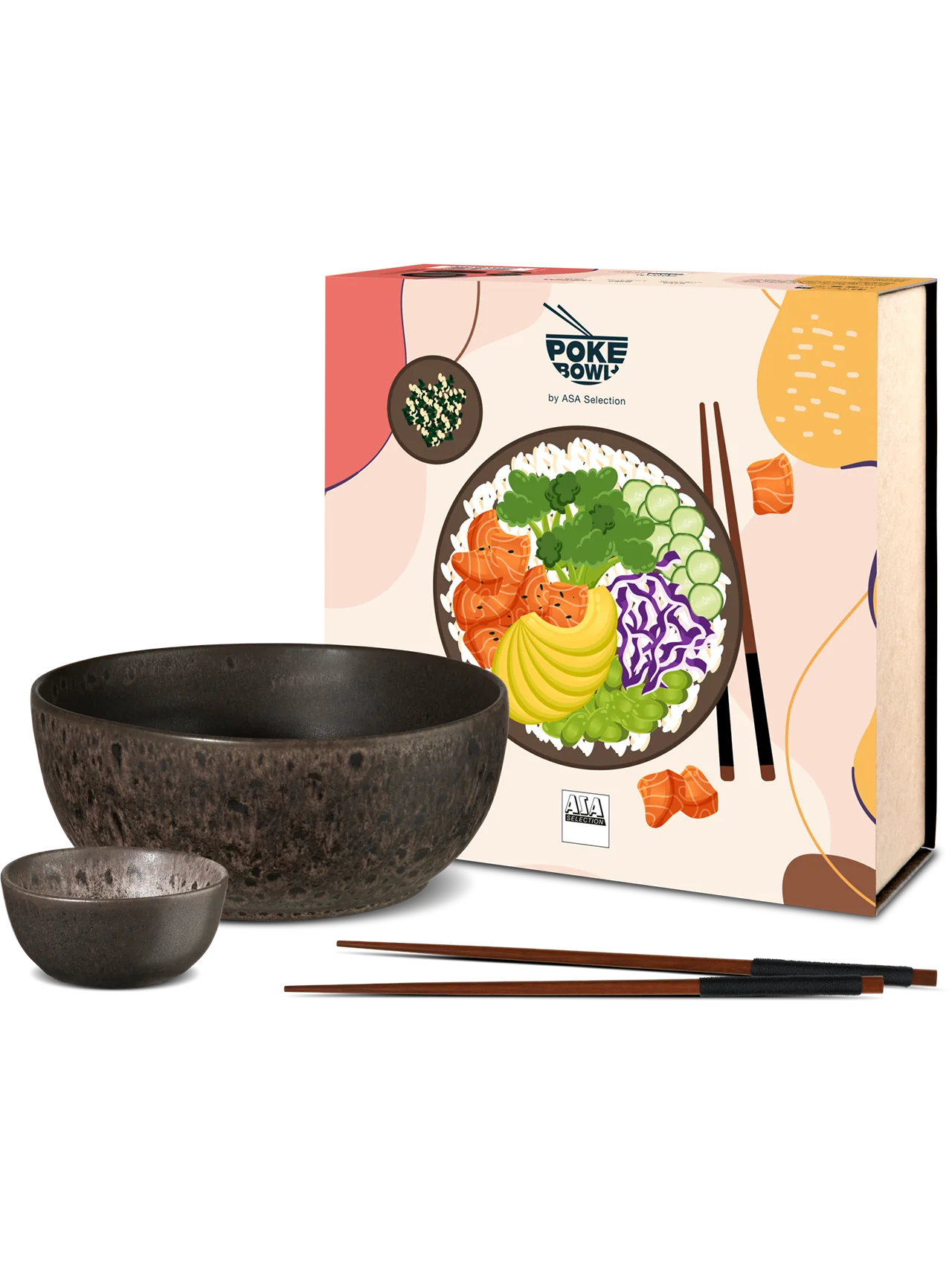poké bowl set, mangosteen