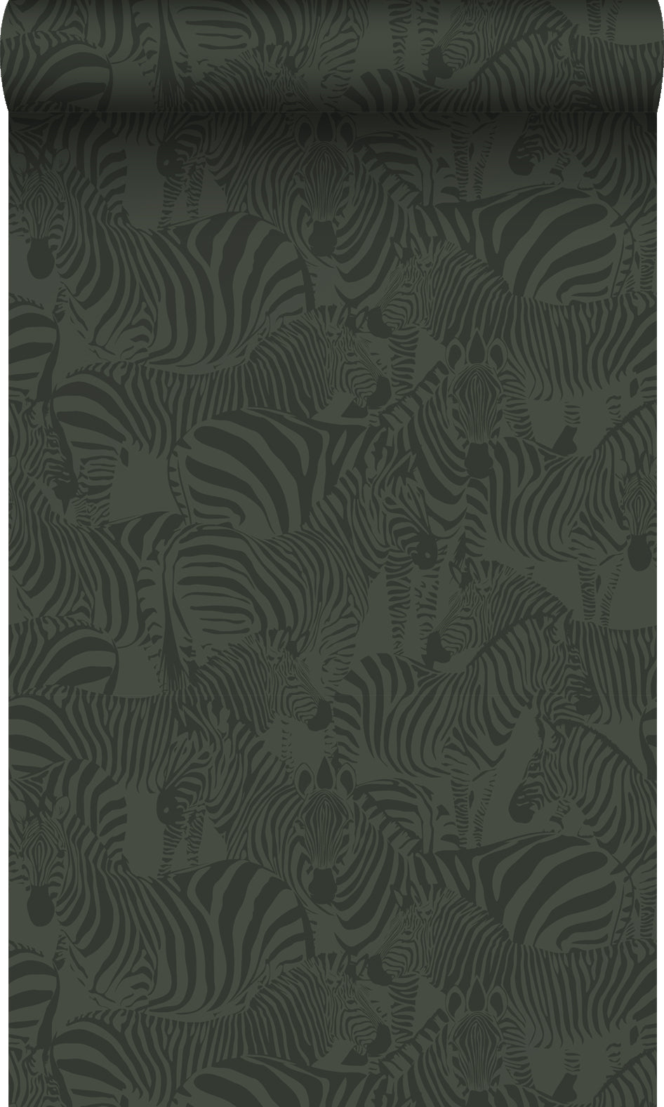 Origin Wallcoverings behang zebra's donkergroen - 50 x 900 cm - 347913