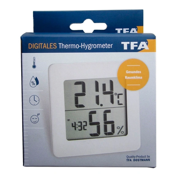 Thermo-Hygrometer, Breite: 9,4 cm, Temperaturbereich: 0 bis 50 °C