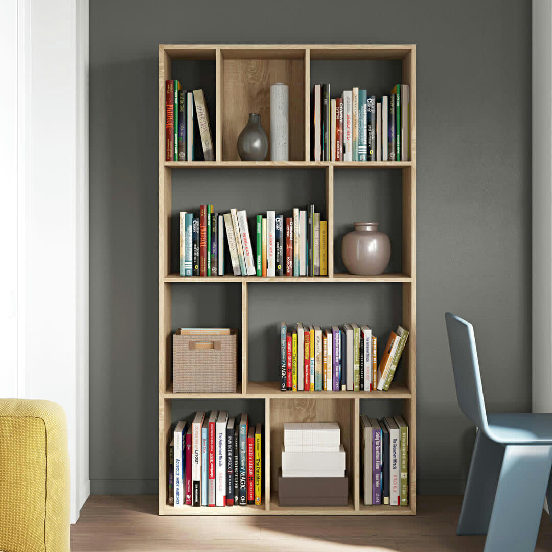 TORONTO - Bibliothèque effet bois chêne naturel