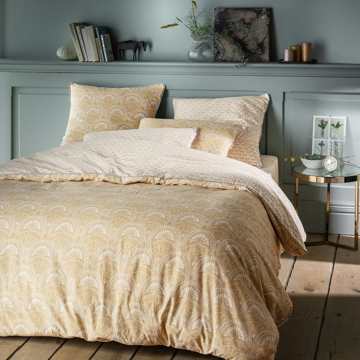 Drap housse imprimé pur coton lavé Jaipur