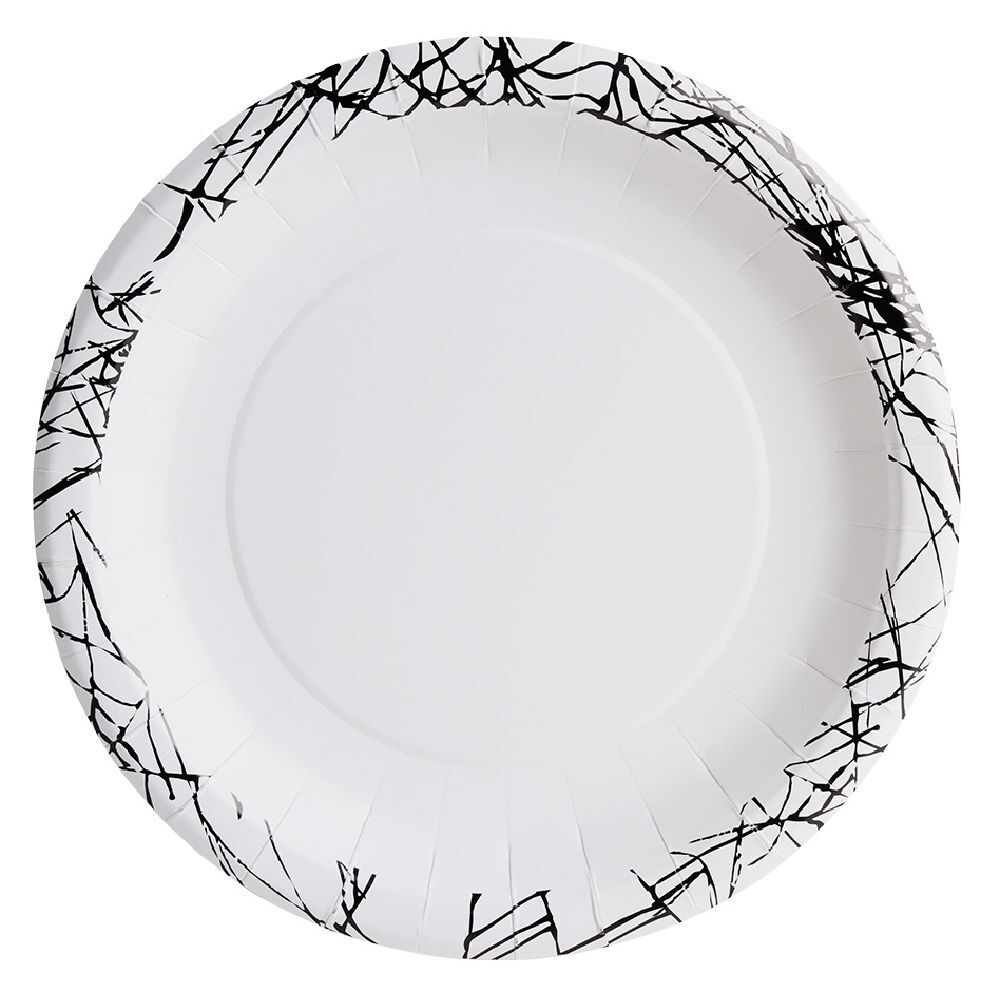 Lot de 10 assiettes rondes en carton Halloween motif araignée