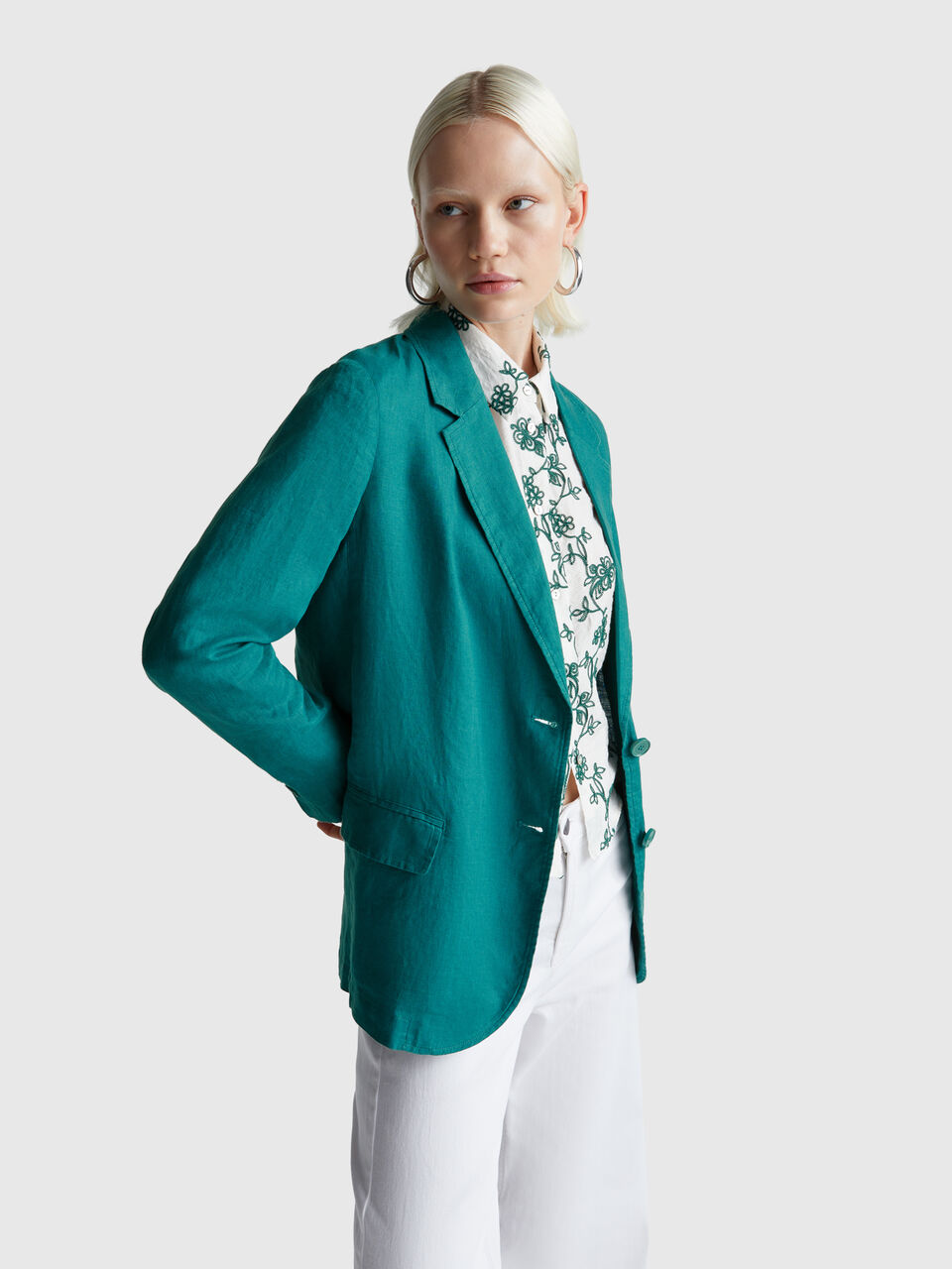 Blazer in pure linen