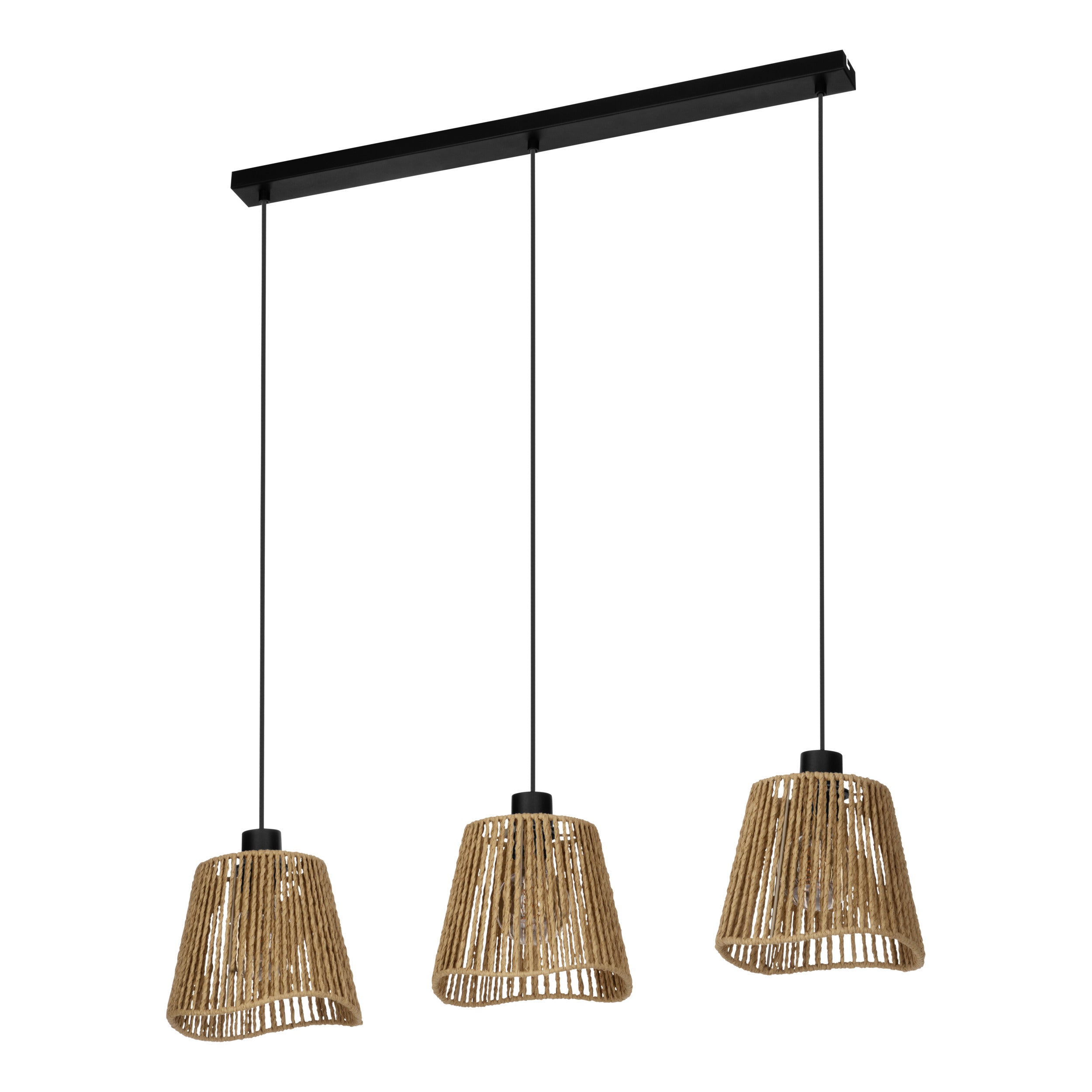 EGLO hanglamp Lavister - e27 - papier/staal - zwart/bruin