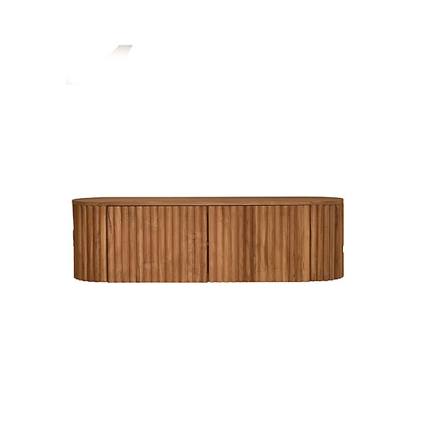 Meuble TV en bois de teck 140 cm suspendu
