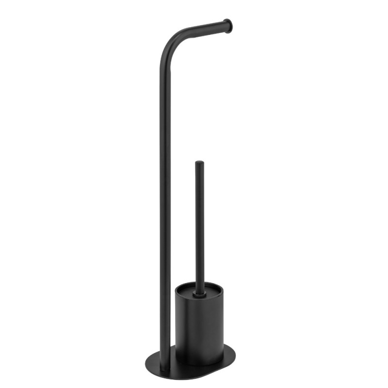Porte-rouleau et brosse de toilette Levante noir WENKO