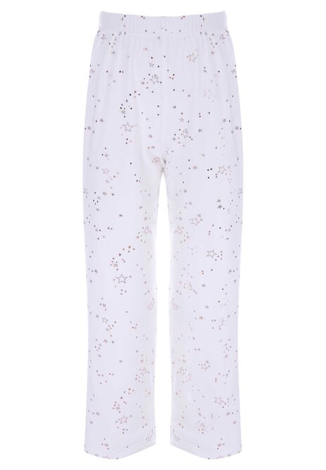 Older Girls Cream Star Fleece Revere Family Pyjamas