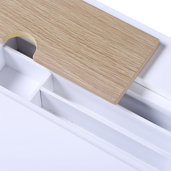 Bureau scandinave blanc et effet bois l. 150 cm Homesight Mobox