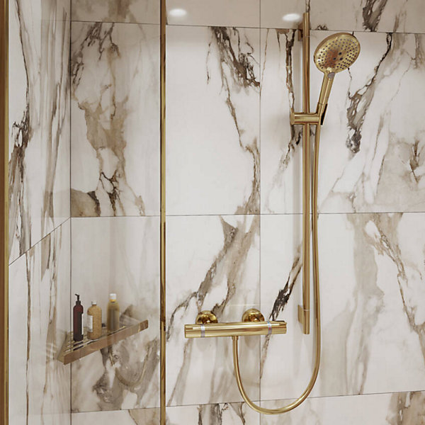HANSGROHE Tablette d'angle aspect doré poli AddStoris