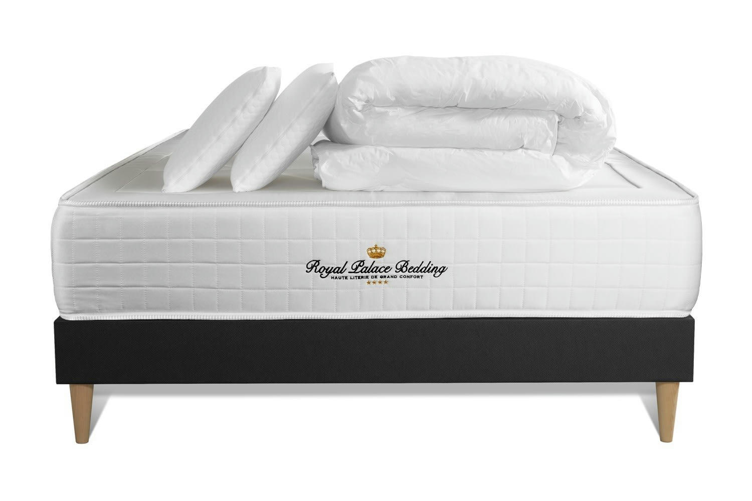 WINDSOR - Pack matelas sommier kit 160x200 oreiller couette