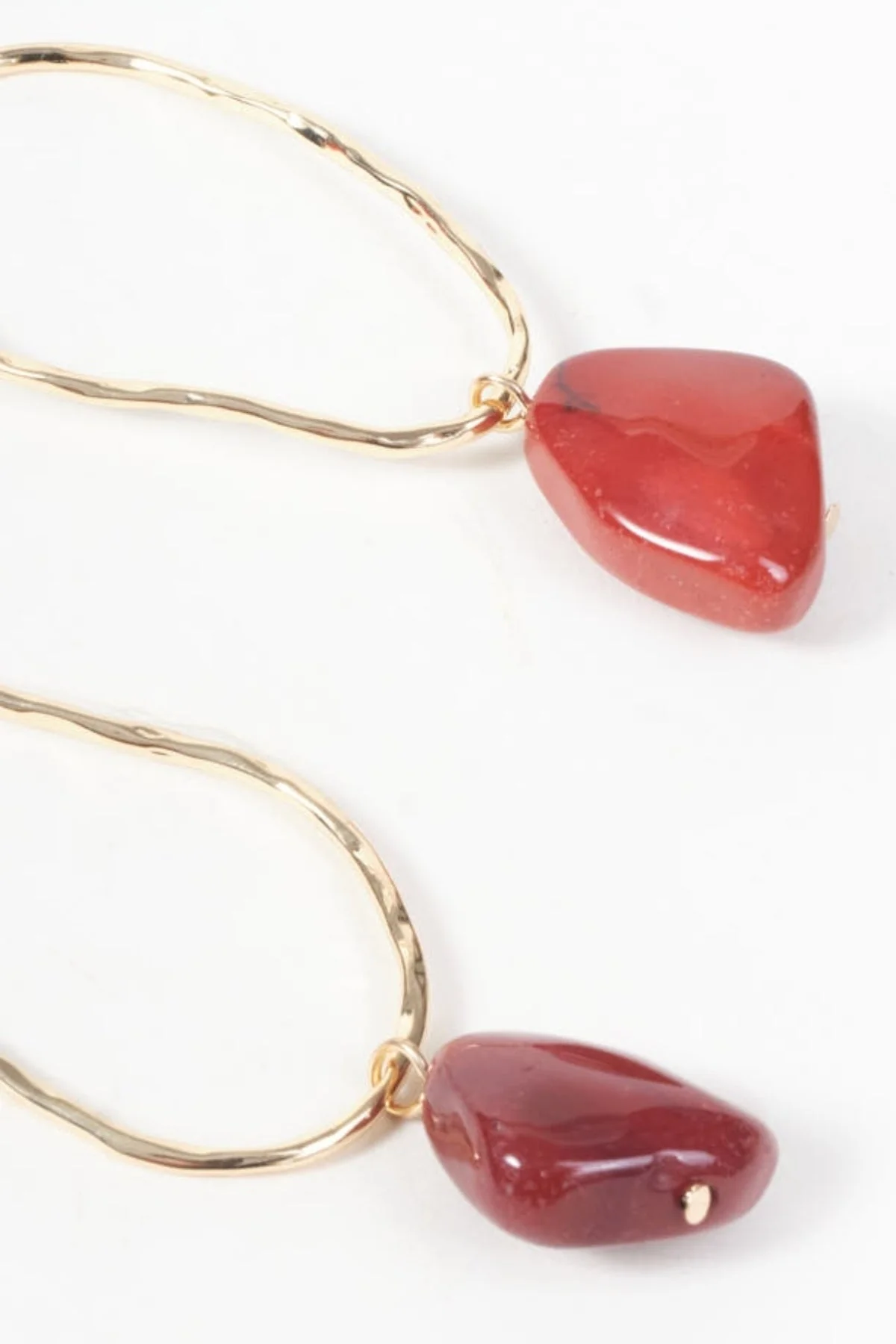 Red Drop Abstract Earrings