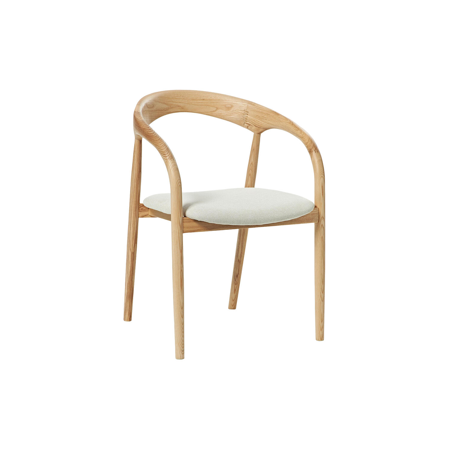 Camille Dining Table with Seat Cushion, off white/light ash