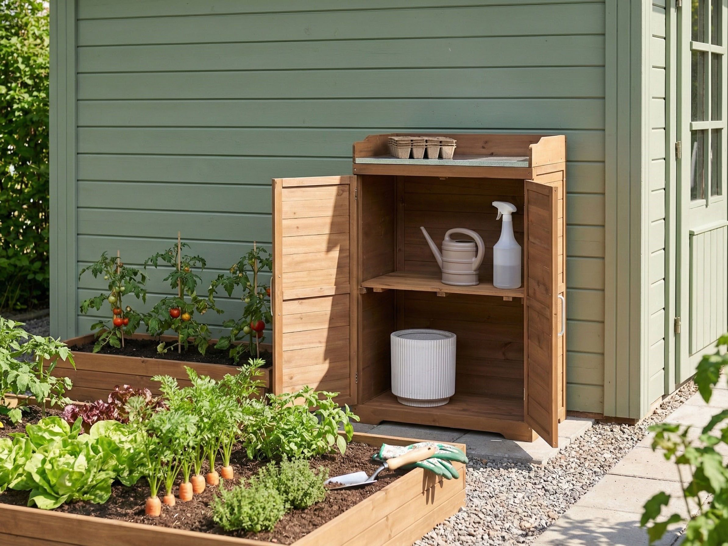 Potting Bench TEREVILLE Fir Wood 100 cm 67 cm Brown
