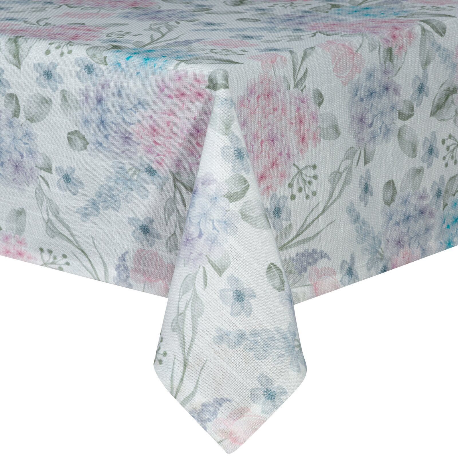 Obrus z drukowanym wzorem w kwiaty SUMMER 140X180 naturalny   różowy