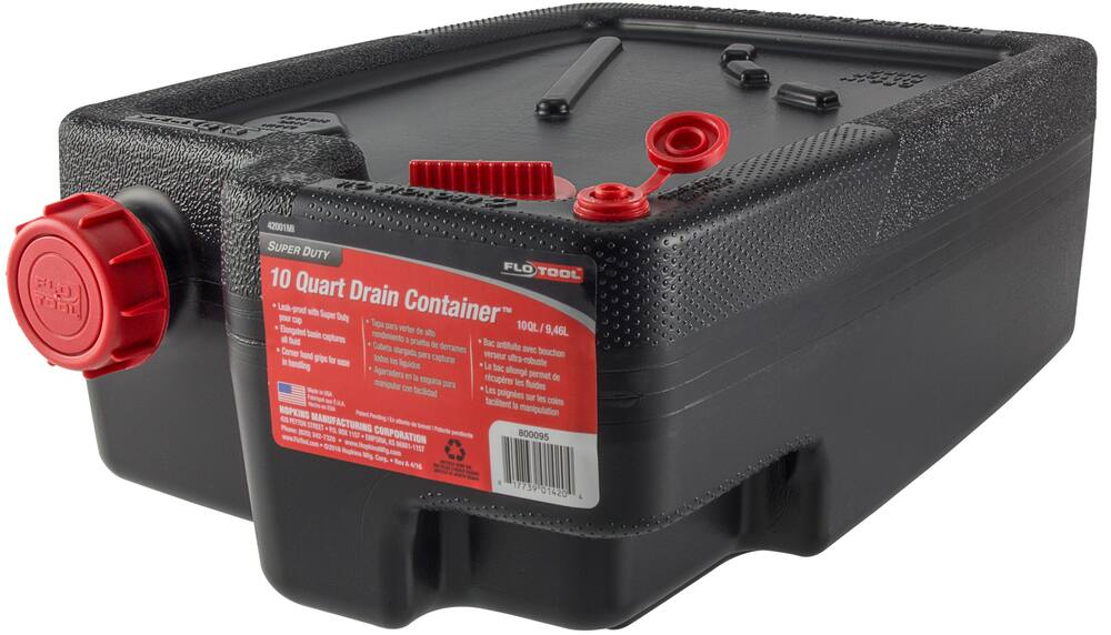 Flo Tool Super Duty Drain Container with Integrated Handle, 9.46-L, 42001MI