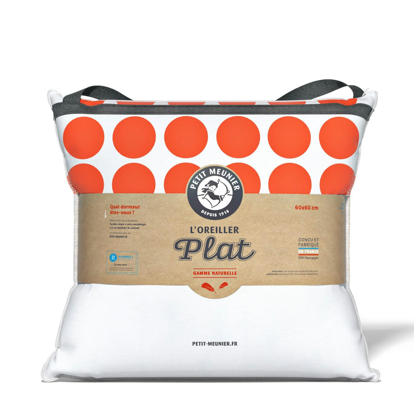 SURMESURE - Oreiller plat naturel carré 60x60