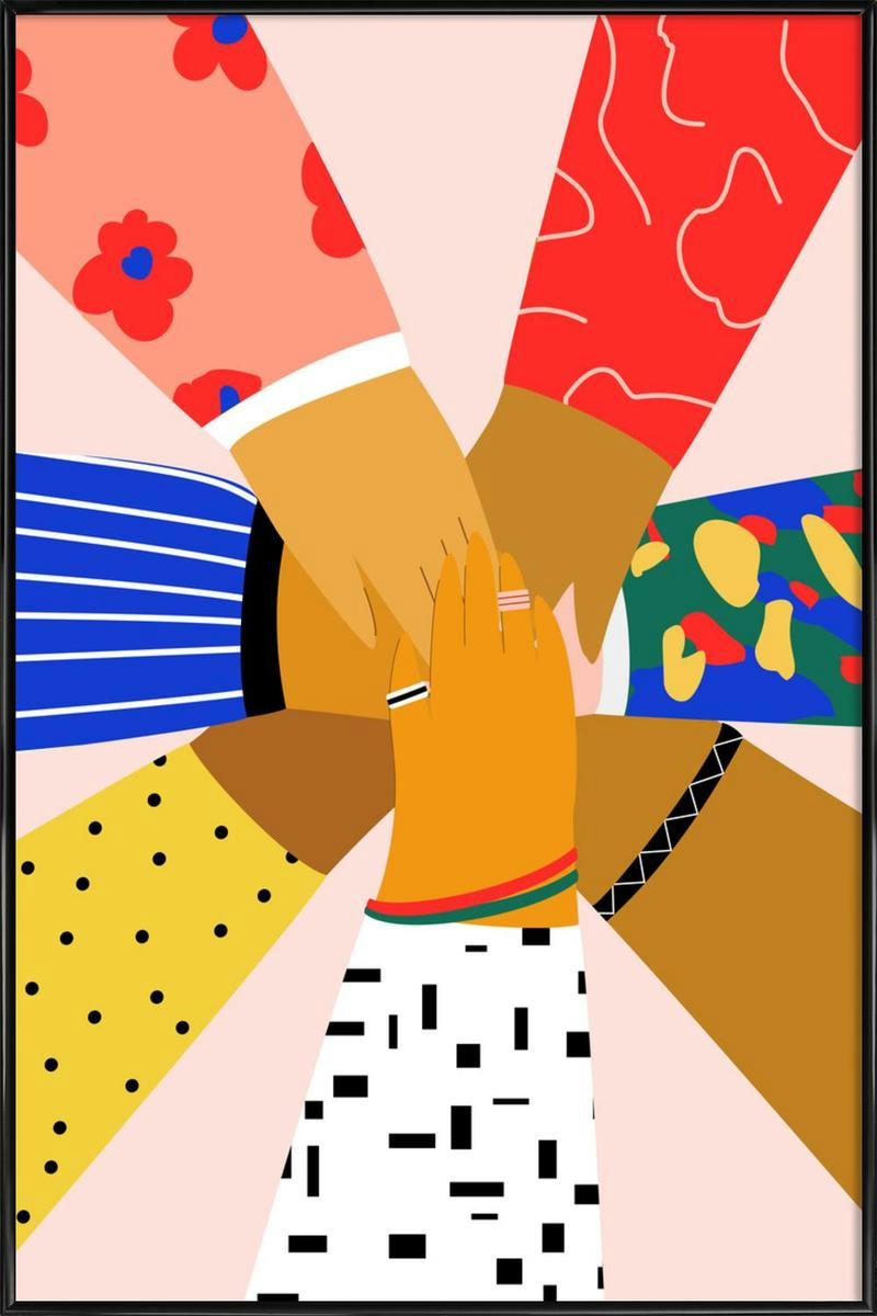 ALL HANDS - Affiche dans cadre standard (noir) multicolore 30x45