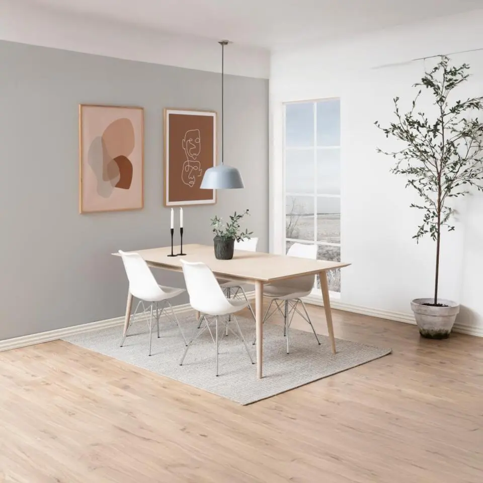 Eetkamerstoel - Wit - Pu Leer - Zithoogte 49cm - Tiel - Set van 4