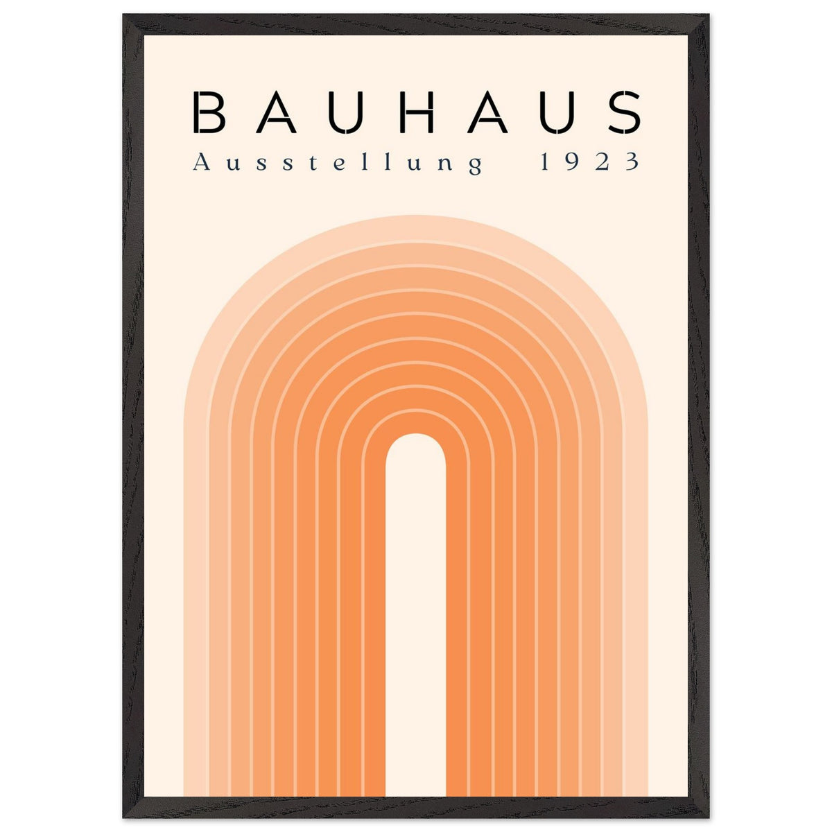 Artfulprints Poster met Lijst Bauhaus - Orange rainbow  - 50x70 cm - Oranje