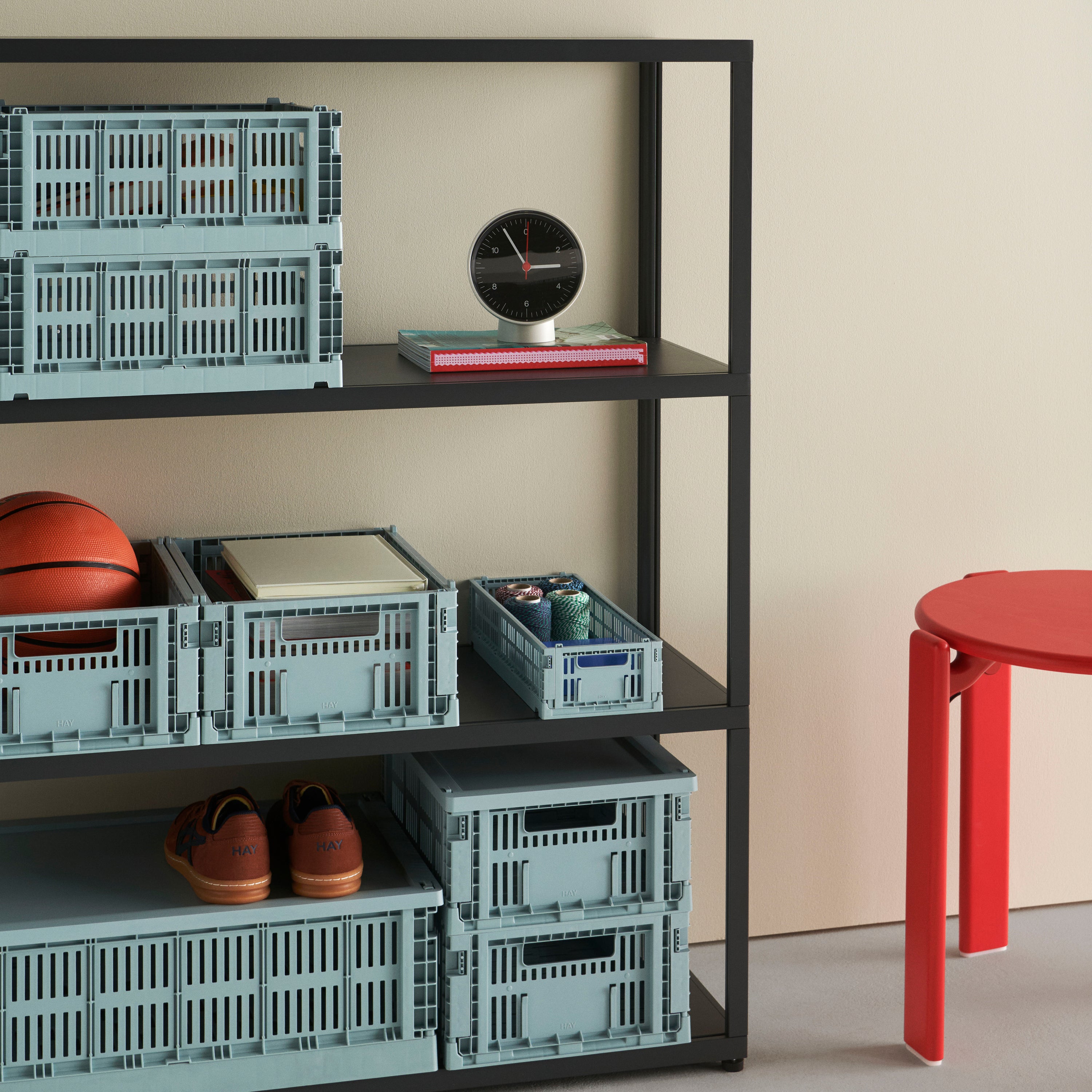 HAY Colour Crates Krat L - Rechthoekig - Dusty Blauw