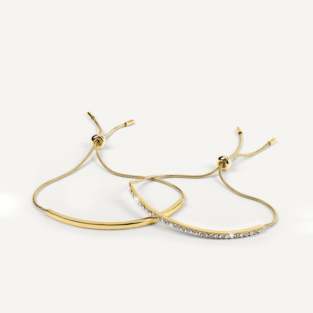 Alba Place - Stone Set And Smooth Friendship Bracelet Twinpack