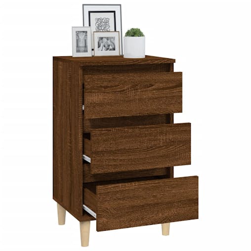 NNEVL Bedside Cabinet Brown Oak 40x35x70 cm Engineered Wood