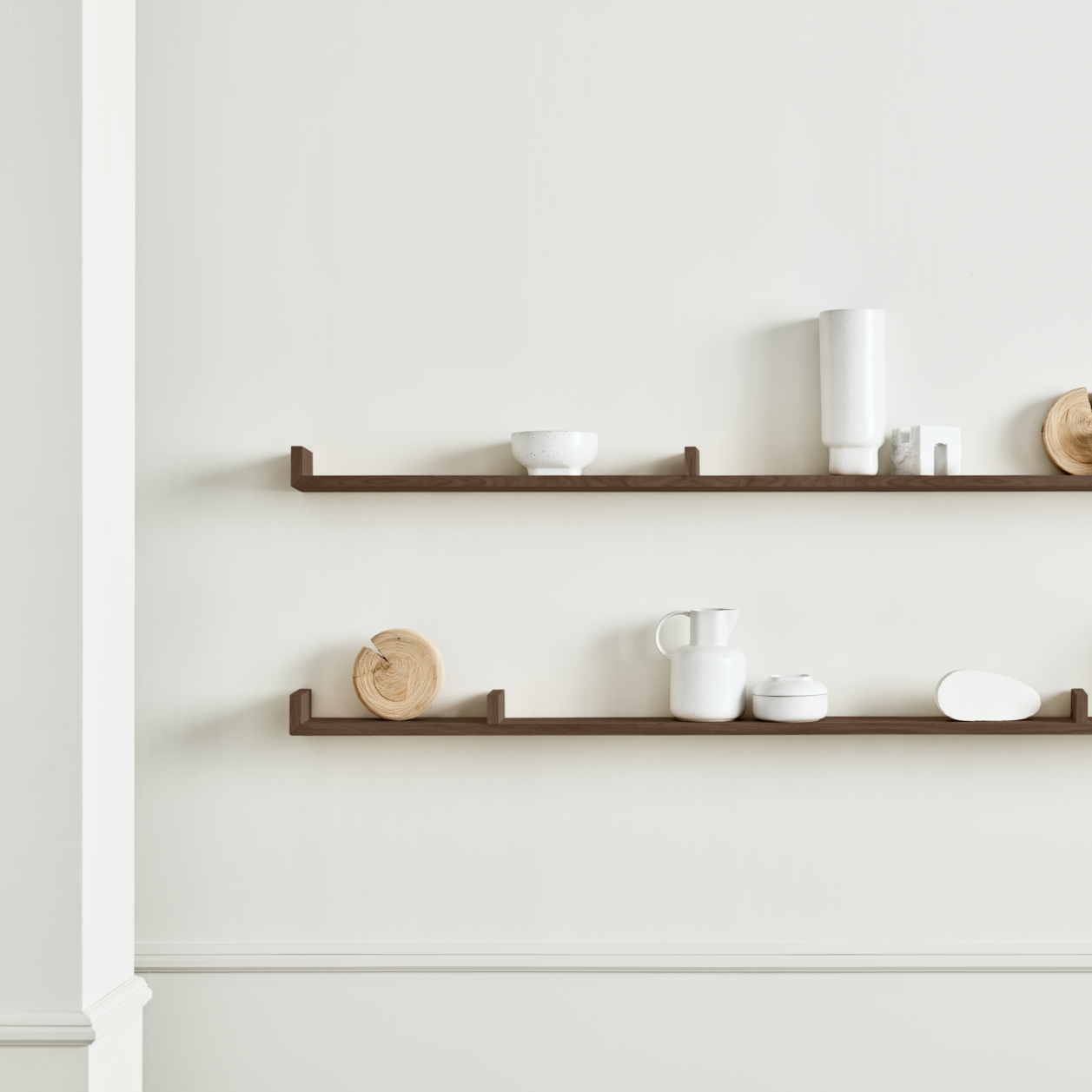 Bolia Display Wandplank B 120 cm - Asymmetrisch Links - Donker Eiken