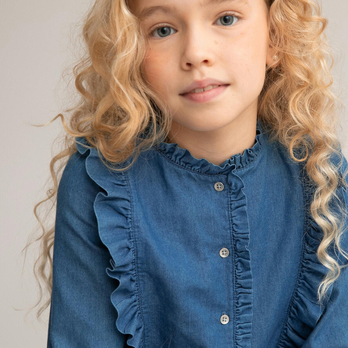 Robe en jean à volants