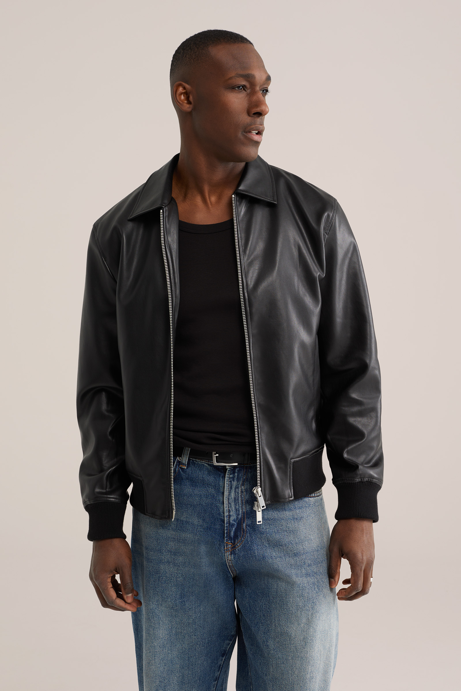 Heren jack van imitatieleer