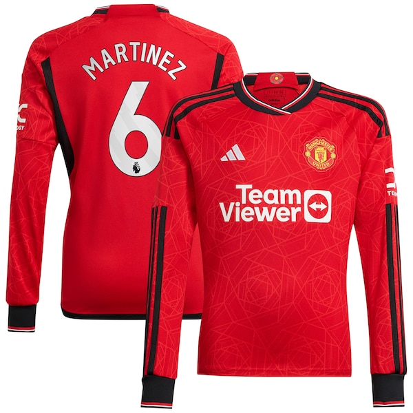 Lisandro Martínez Manchester United adidas 2023/24 Home Replica Long Sleeve Player Jersey - Red