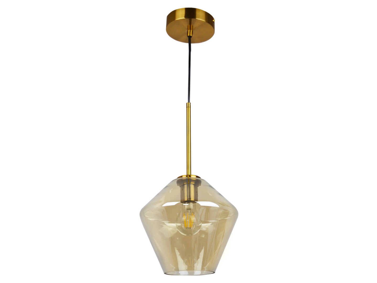 Lampa wisząca Grea szklana złota