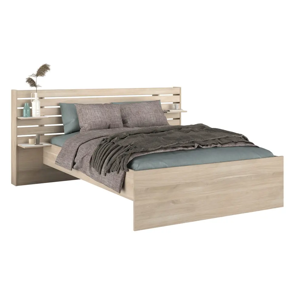 Bed Evi - eikenkleur - 140x200 cm