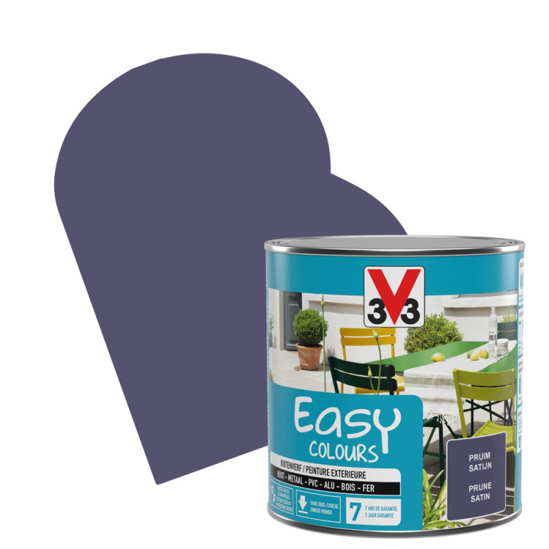 Laque Easy Colours prune satiné 0,5 L V33