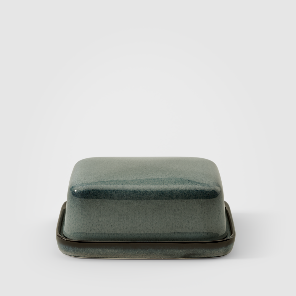 Lave Covered butter dish - Grey, stoneware