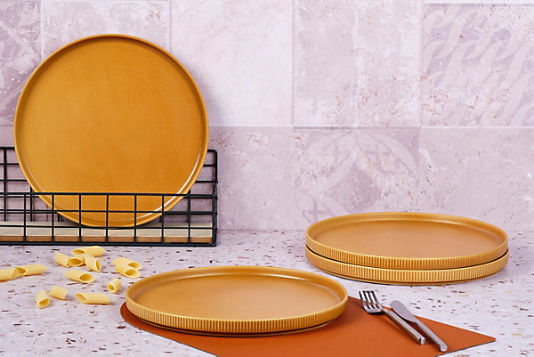 Assiette SCANDI 27,5cm - 4 pièces - Ocre