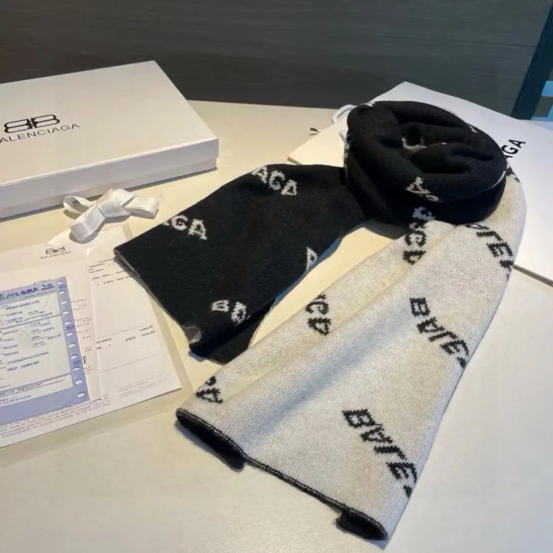 Balenciaga Lambskin double-sided scarf