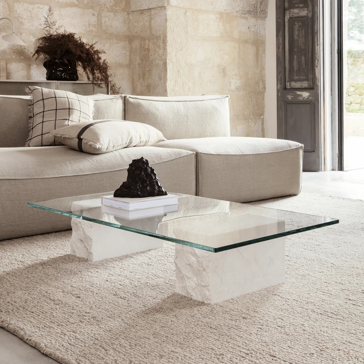 Ferm Living - Mineral Couchtisch, 120 x 70 cm, Bianco Curia