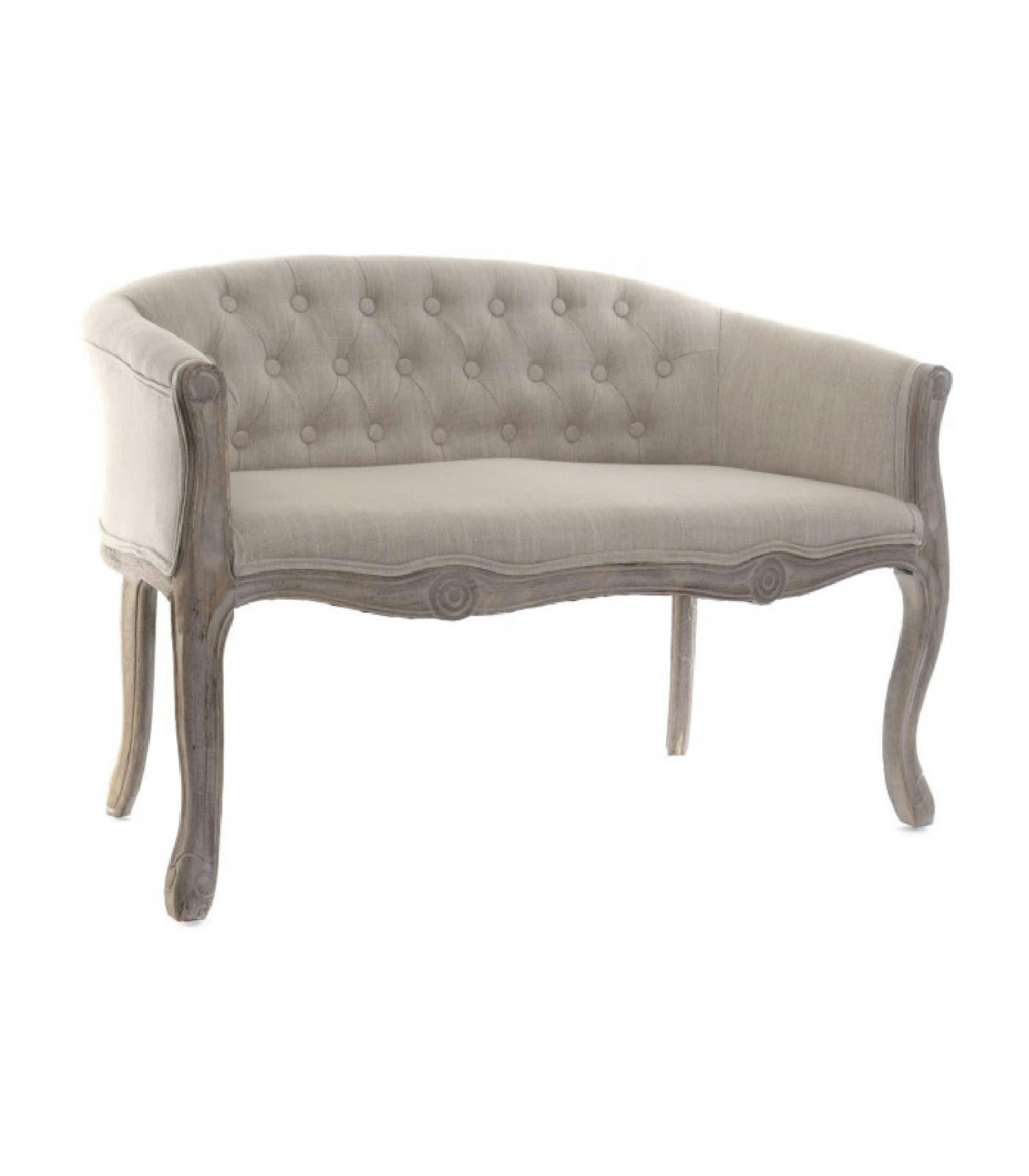 CLASSIQUE - Canapé capitonné classique beige
