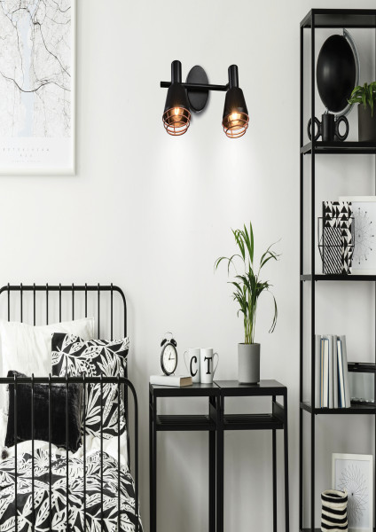 Lampa sufitowa czarna-złoto NERIA 2xE14x40W wym: 15x32x18 cm Candellux