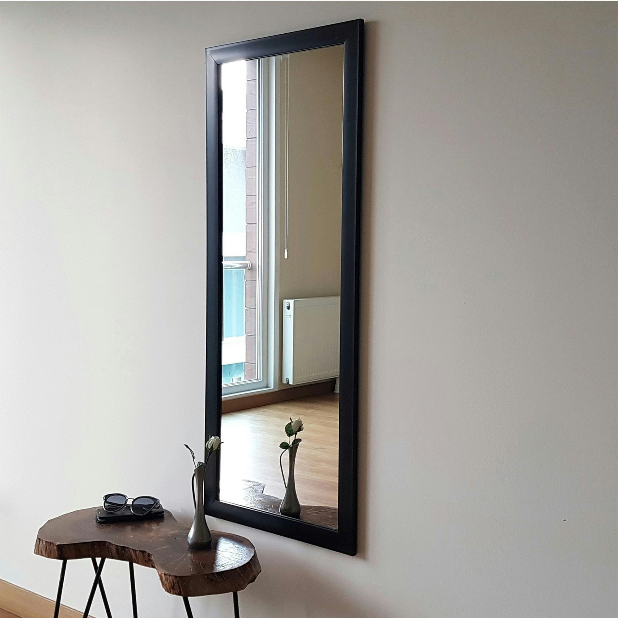 Miroir d'entrée vertical noir 105 cm - style moderne CODY