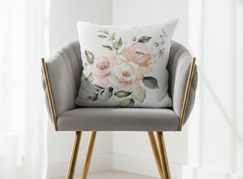 Poszewka dekoracyjna 40x40 cm Lanosa Velvet kwiaty